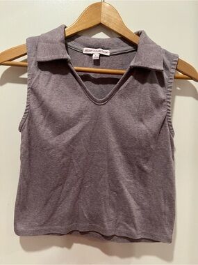 NY Collection Lavender V-Neck Polo Tank